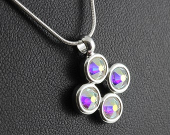 Swarovski Crystal AB April birthstone pendant