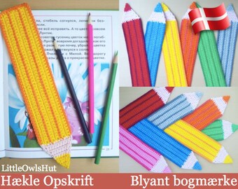 017DK Blyant bogmærke - Amigurumi Hækle Opskrift - PDF af Zabelina Etsy