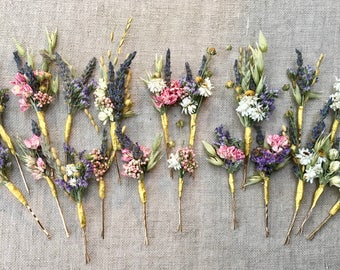 Dried Flower Hair Pins for Brides, Bridesmaids, Flower Girls, Flower Fairies and those that love to wear Flowers in their hair