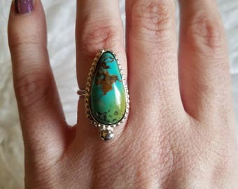 Turquoise & Sterling Silver Ring - Size 6