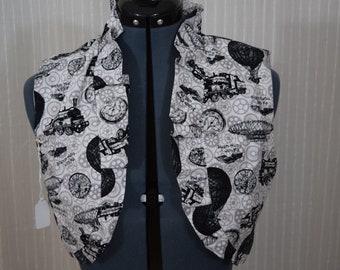Steampuunk Bolero vest handmade, lined with white, size 12