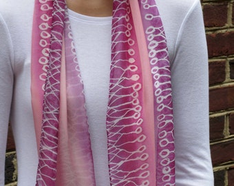 Pink Neurons Silk Chiffon Scarf