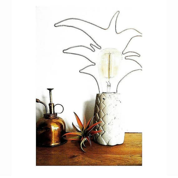 Pineapple Light/Concrete Lamp/Housewarming Gift/Pineapple Decor/Concrete decor/Office light/Desk Lamp/Pineapple lamp/Pineapple