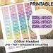 Headers, Printable Planner Stickers, Erin Condren Planner Stickers, Headers Stickers, EC Printable Stickers, Headers - Cut Files