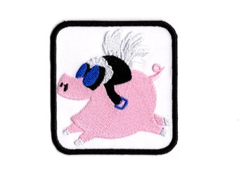Flying pig patch when pigs fly Iron to Sew on Badge