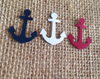 Anchor Confetti Navy, Red and White, Envelope confetti
