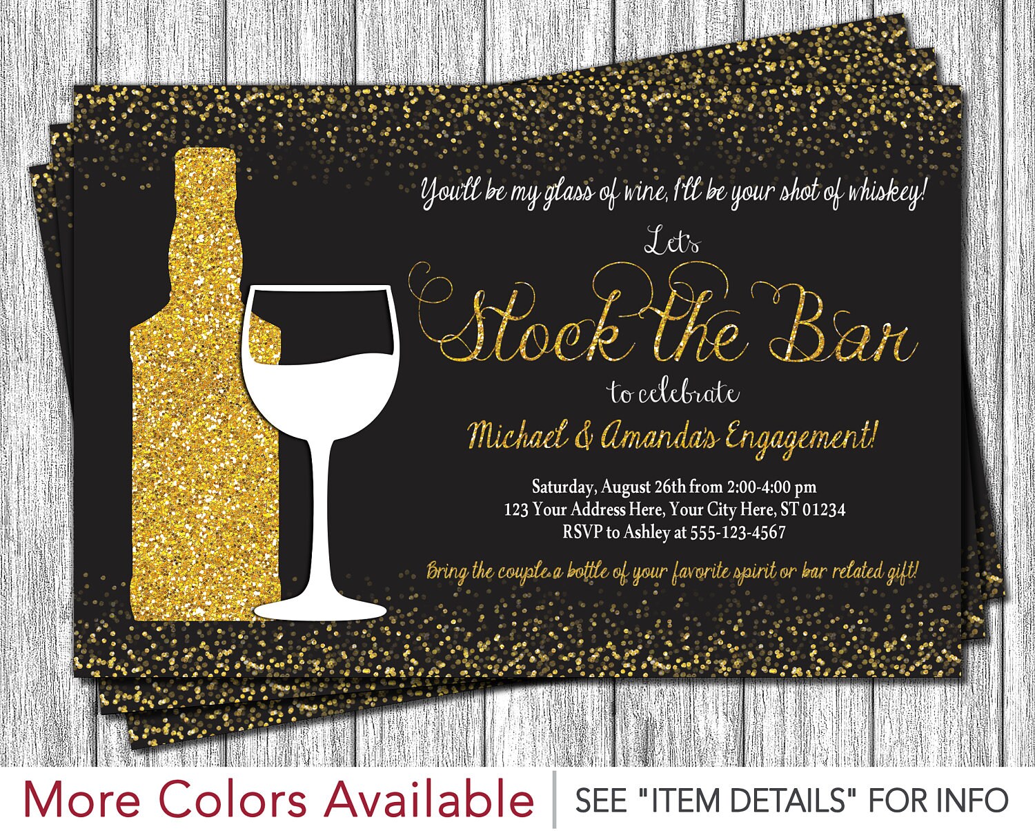 Stock the Bar Invitation Engagement Party Invitations
