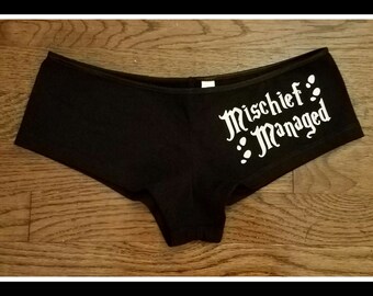 Mischief Managed Underwear, Mischief Managed Panties, Mischief Managed Shorties
