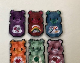 Care bears parody magnets set. Cheer Bear Funshine Bear Share Bear Grumpy Bear Tenderheart Bear Good Luck Bear Friend Bear Love-A-Lot Bear