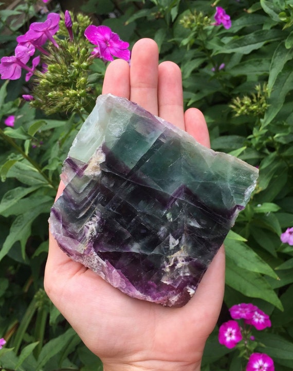 Rainbow Fluorite Slab 320g, Multi-Colored Fluorite, Large Fluorite, Polished Fluorite, Fluorite Plate, Reiki, Meditation, Crystal Grid