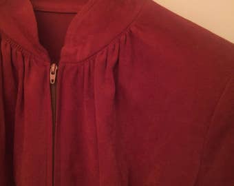 Rust Microsuede 1970's Belted Day Dress