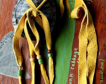 Red slider turtle shell and deerskin necklace pouch bag for crystals, herbs, medicine and more NO GLUE