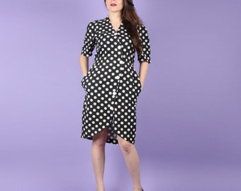 80s Vintage Polka Dot Dress