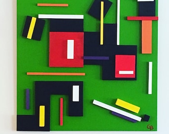 Modern, Abstract, Contemporary 3D Sculptural Art, Wall Sculpture, Cubanism