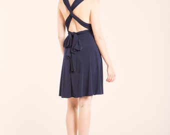Bridesmaid dresses, navy blue dress, short bridesmaid dress, navy blue bridesmaids dress, dark blue evening dresses
