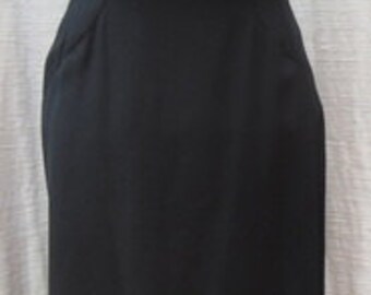 Vintage 1960s Black Crepe Spaghetti Strap Dress With MARIBOU at the bottom DRS080