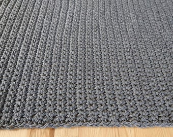 Handmade-to-order Crochet Square or Rectangle Cotton Rug / Any size of your choice / 33 Yarn Colors / Pricing per every 4000 cm2