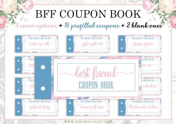 Best Friends Gift Printable Coupons Coupon Book Birthday