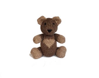 Carter the Hand Knit Bear, Stuffed Toy, cute Bear, Handmade, Stuffed Animal, baby gift, soft bear, bear plushie, bear softie, plush bear