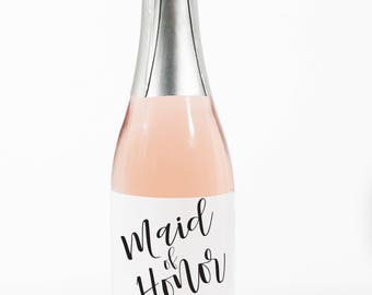Mini Champagne Label Bridesmaid Maid of Honor Favor