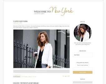 Wordpress Theme Responsive Blog Template Blog Design - Welcome to New York - Gold