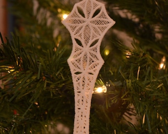 Icicle #1 embroidered lace ornament