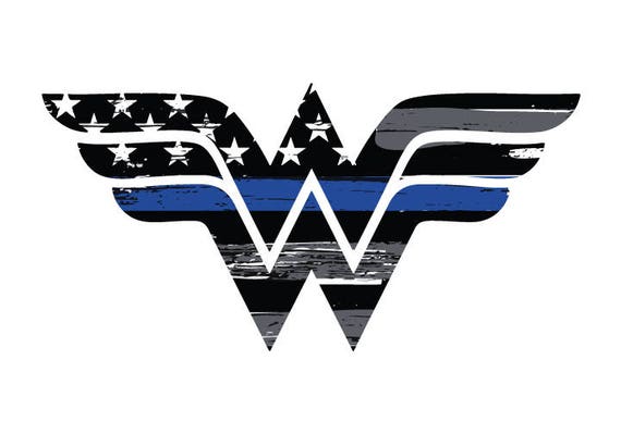 Download Thin Blue Line Wonder Woman Vehicle Decal. Vinyl Decal. Law