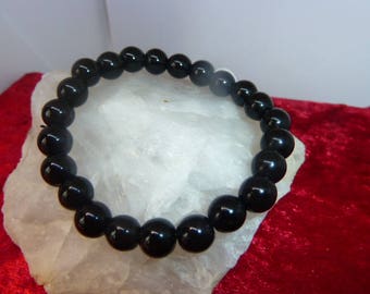 Genuine black Obsidian gemstone bracelet
