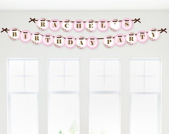 Cherry Blossom Garland Banner - Custom Baby Shower, Birthday Party or Bridal Shower Decorations