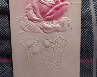 Vintage 1909 Embossed Flower Postcard