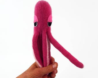 waldorf octopus toy, eco friendly toy, stuffed animal, all natural toy, stuffed toy, waldorf animal,
