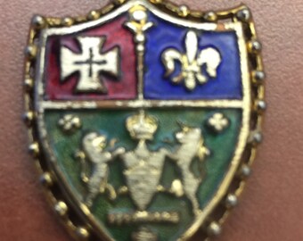 Vintage Coat of Arms Crest Shield Pendant Charm Estate