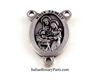Holy Family Rosary Center Medal Manger Scene | Italian Rosary Parts