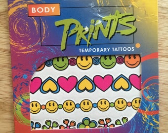 Vintage Temporary Tattoos Fairies/Smiley Faces/ Hearts