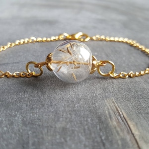 Bracelet dandelion "dreams become true" gold