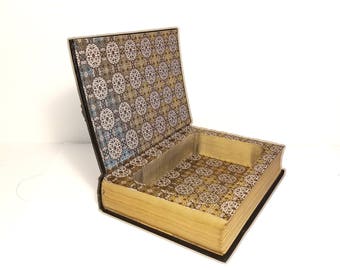 Hollow Book Safe The Source Cloth Bound vintage Secret Compartment Box Hidden Security Box
