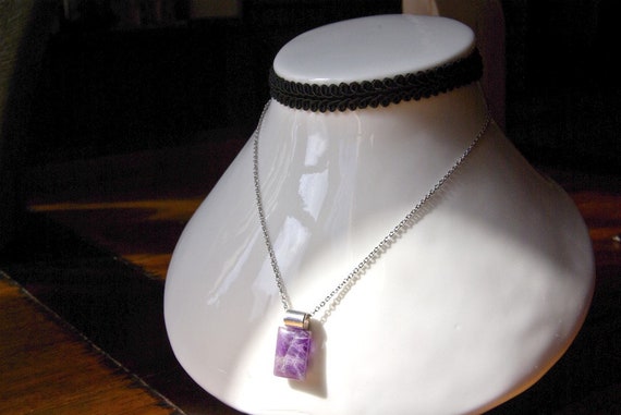 Amethyst Pendant, Amethyst Cabochon, Tube Design Collection, Spiritual Stone, Amethyst Necklace, Crystal Healing, Handmade, Amethyst Jewelry