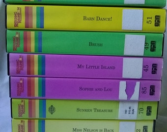 Reading Rainbow VHS Vintage Lot Of 7 Tapes Hosted by LeVar Burton Ex-Library