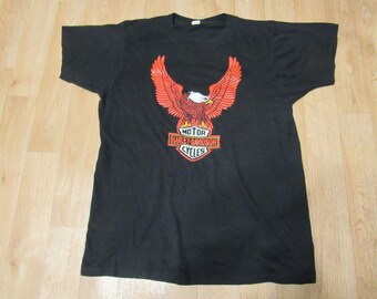 Vintage Harley Davidson Eagle Bird Shirt 1970s 70s