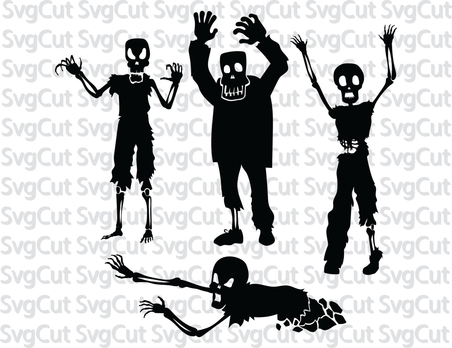 Download Halloween Zombie SVG Cricut zombie download Cut file svg dxf