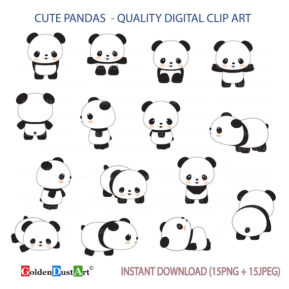Cute Pandas Clip Art Panda Clip Art Panda Clipart Cute