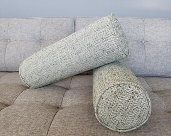 IN STOCK Ships ASAP. Set of 2 Mid Century Bolster Pillows-Set of 2- Aegean