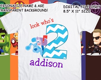 Blue Clue Printable Iron On Transfer - Custom Personalized T-Shirt Decal Design - Digital File - Personalize