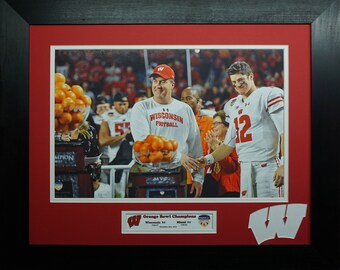 Wisconsin Badgers 2017 Orange Bowl Champions Custom Frame Photo