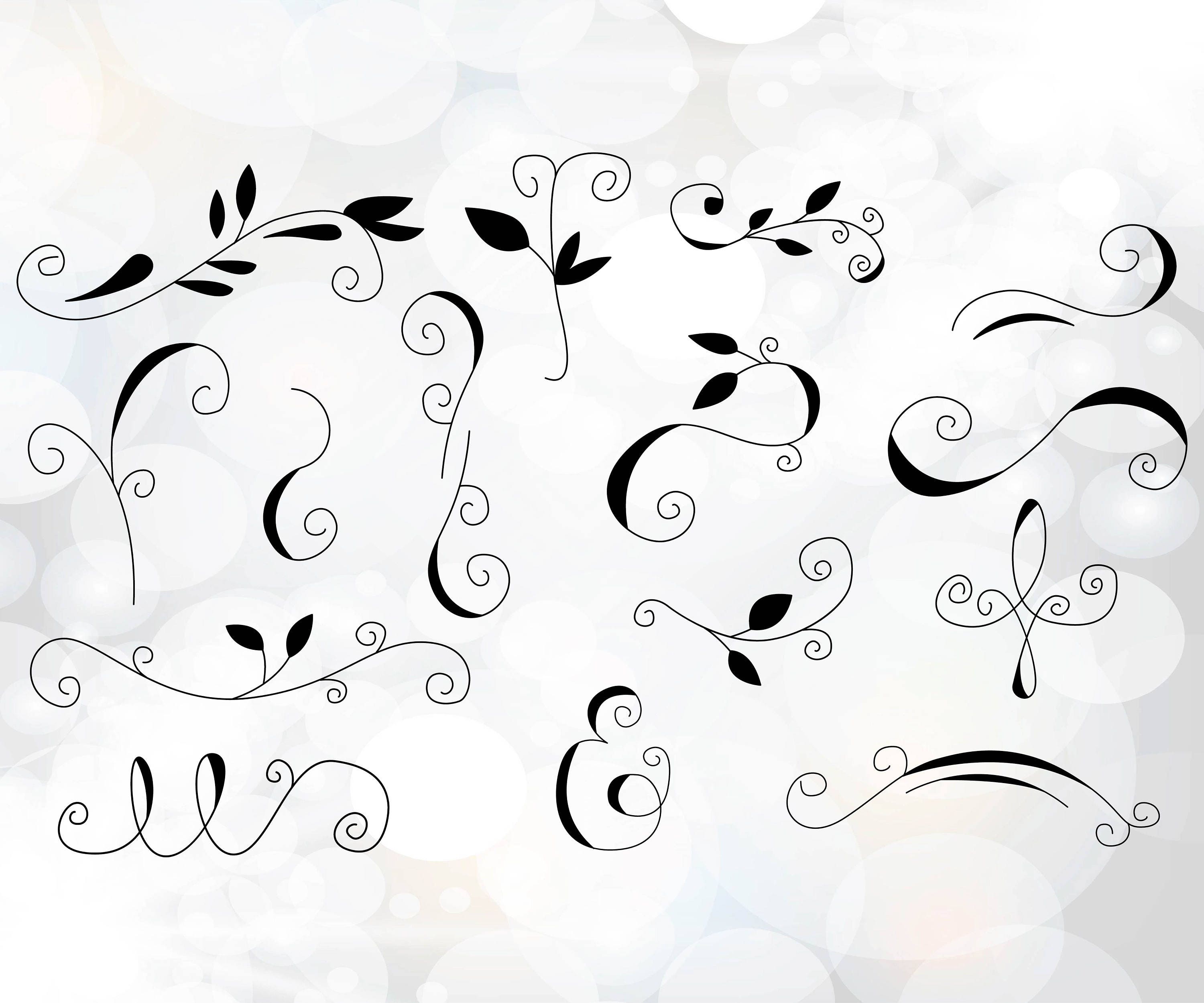 Swirls svg Vines clipart Svg png dxf eps pdf files for