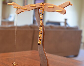 Necklace Stand - Maple and Walnut