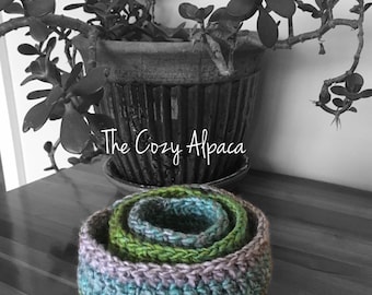 Colorful Crochet Nesting Bowls