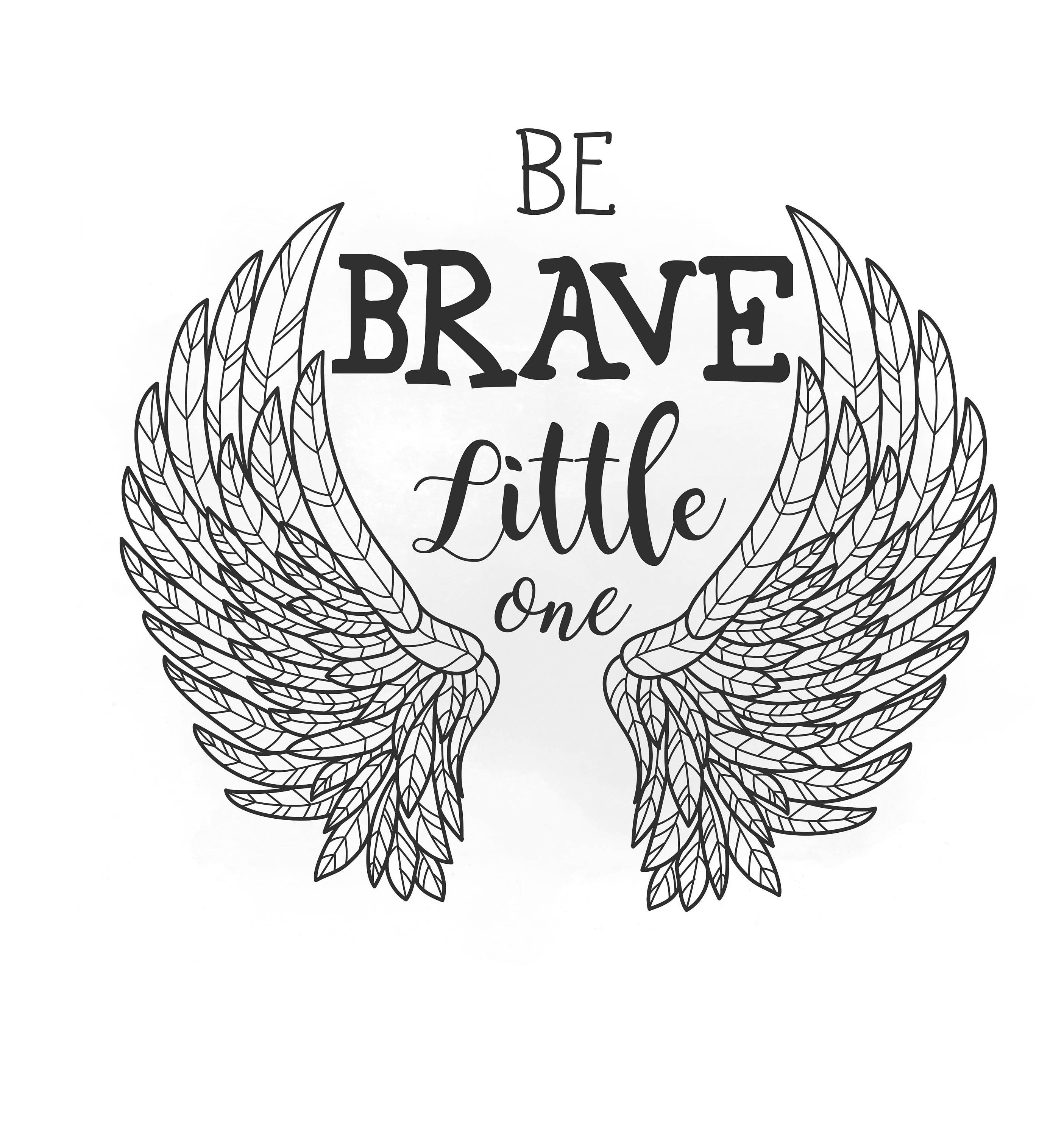 Be Brave Little Man svg clipart Angel wings SVG Boho nursery