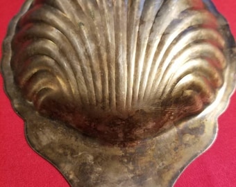 Silver plated shell dish