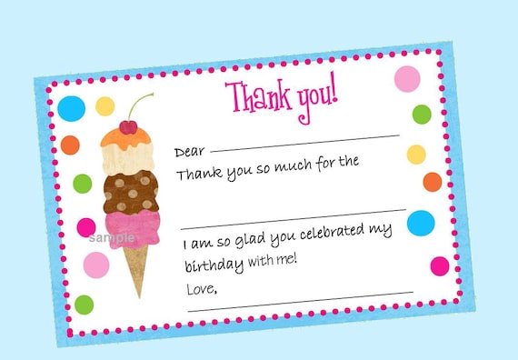 printable birthday thank you cards